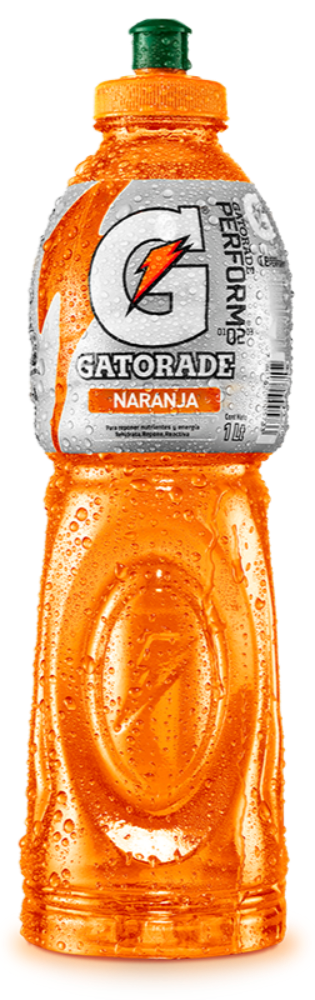 Botella de Gatorade de un litro sabor naranja